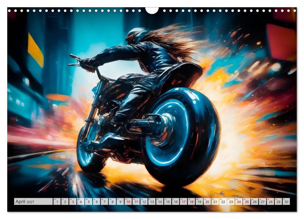 Weitere Ansicht: Coole KI-generierte MOTORRÄDER (Wandkalender 2027 DIN A3 quer), CALVENDO Monatskalender | Melanie Viola, Calvendo