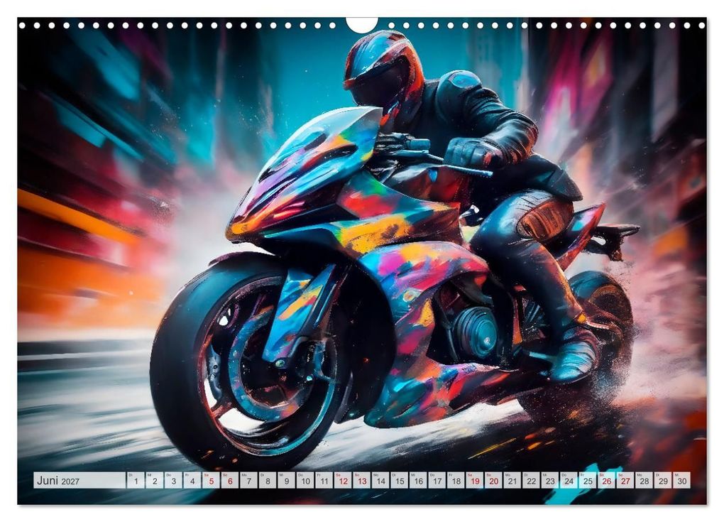 Weitere Ansicht: Coole KI-generierte MOTORRÄDER (Wandkalender 2027 DIN A3 quer), CALVENDO Monatskalender | Melanie Viola, Calvendo