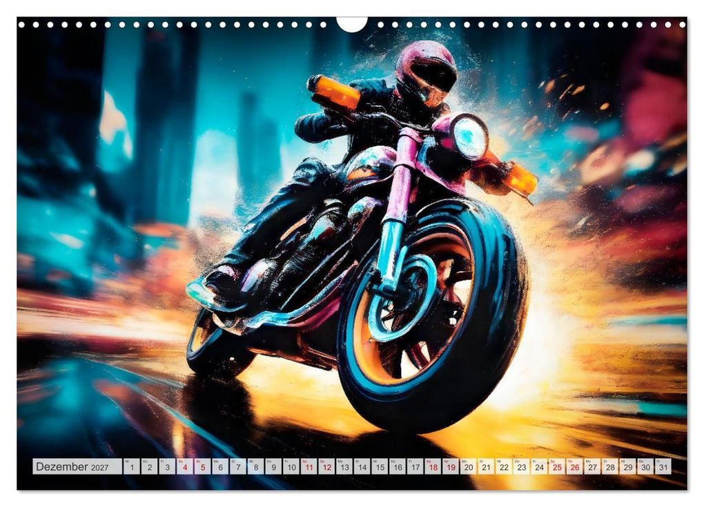 Weitere Ansicht: Coole KI-generierte MOTORRÄDER (Wandkalender 2027 DIN A3 quer), CALVENDO Monatskalender | Melanie Viola, Calvendo