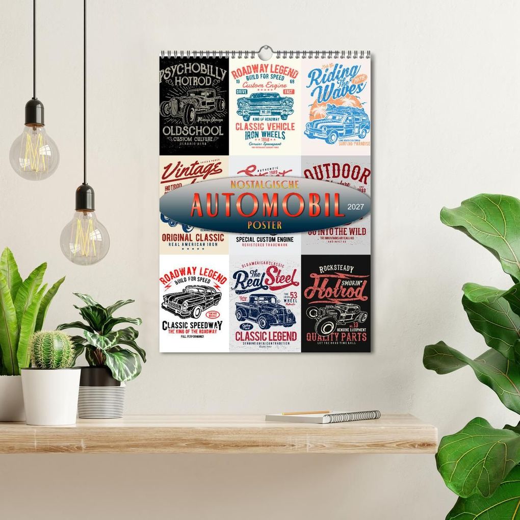 Weitere Ansicht: Automobile - nostalgische Poster (Wandkalender 2027 DIN A3 hoch), CALVENDO Monatskalender | Peter Roder, Calvendo