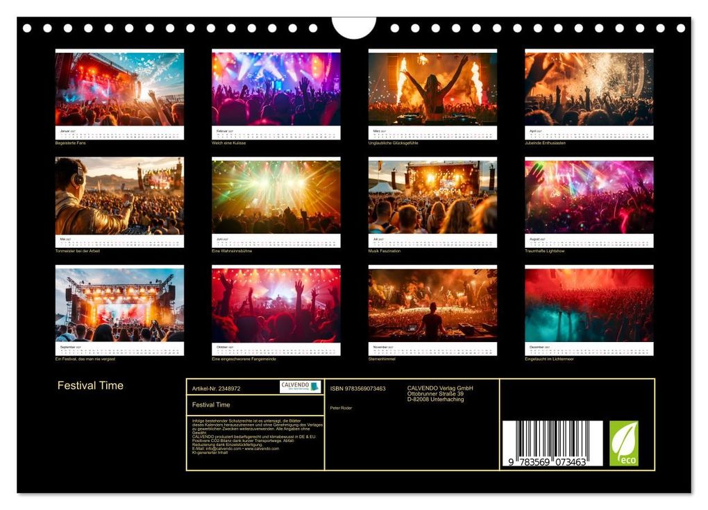 Weitere Ansicht: Festival Time (Wandkalender 2027 DIN A4 quer), CALVENDO Monatskalender | Peter Roder, Calvendo