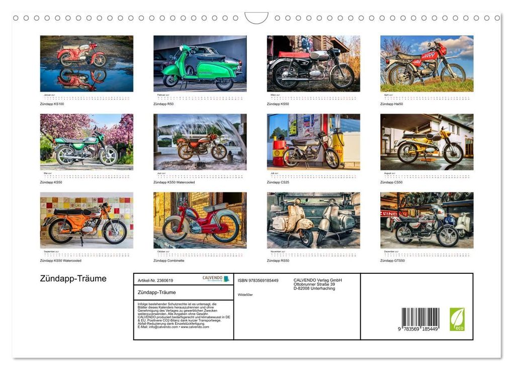 Weitere Ansicht: Zündapp-Träume (Wandkalender 2027 DIN A3 quer), CALVENDO Monatskalender | Frank Kremer & Richard Kiefer, Calvendo