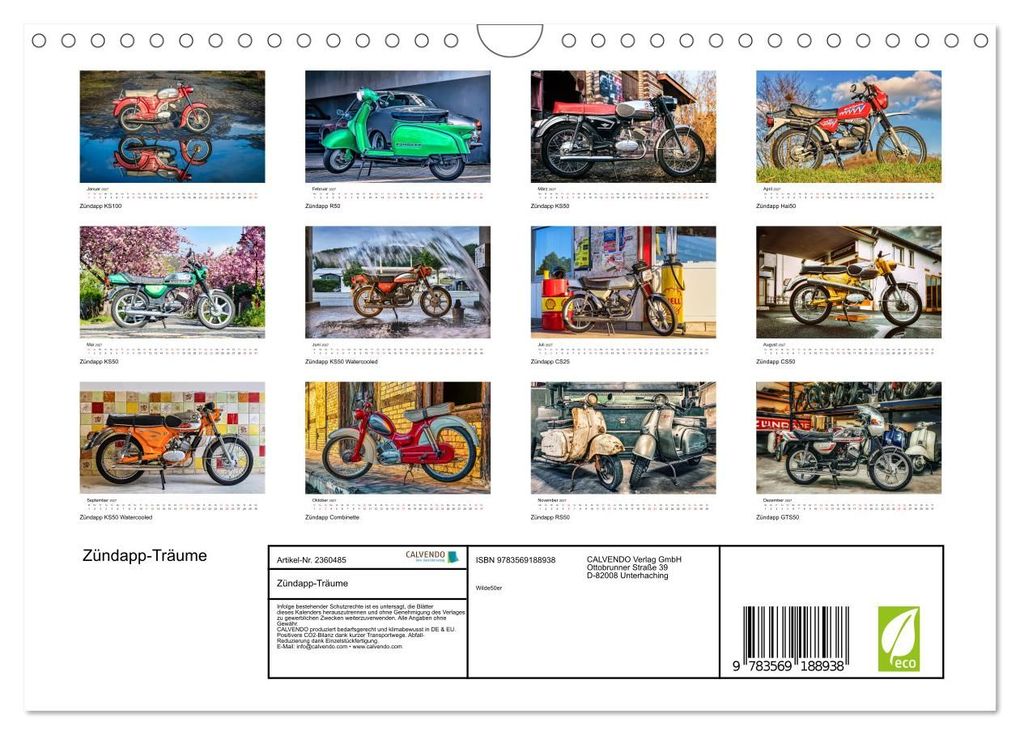 Weitere Ansicht: Zündapp-Träume (Wandkalender 2027 DIN A4 quer), CALVENDO Monatskalender | Frank Kremer & Richard Kiefer, Calvendo