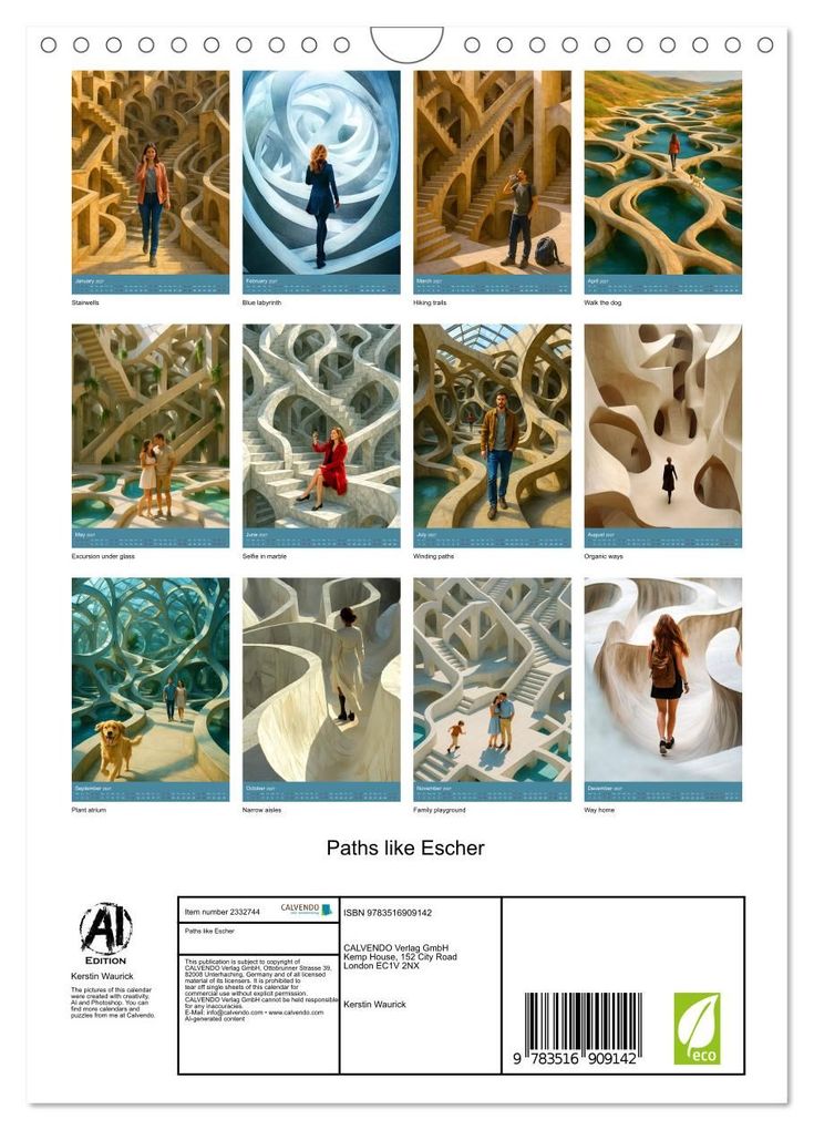 Weitere Ansicht: Paths like Escher (Wall Calendar 2027 DIN A4 portrait), CALVENDO 12 Month Wall Calendar | Kerstin Waurick, Calvendo