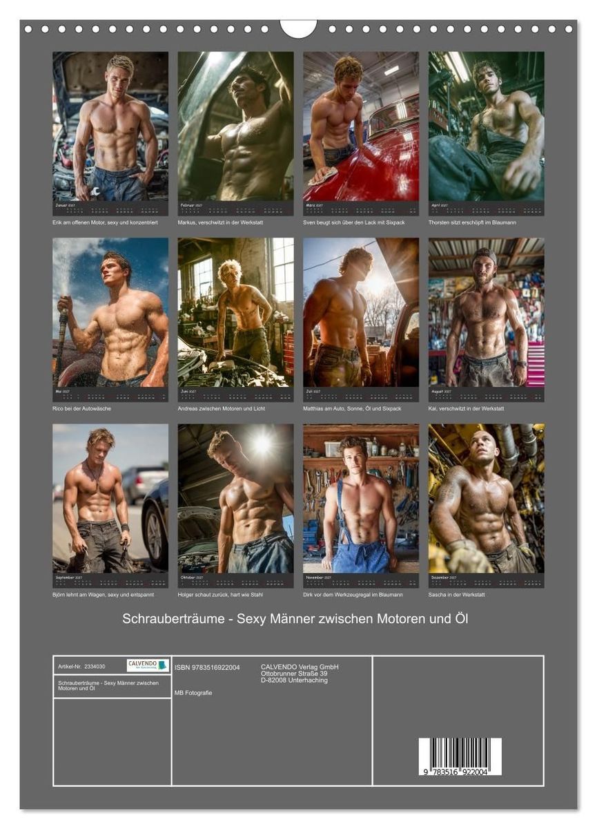 Weitere Ansicht: Schrauberträume - Sexy Männer zwischen Motoren und Öl (Wandkalender 2027 DIN A3 hoch), CALVENDO Monatskalender | MB Fotografie, Calvendo