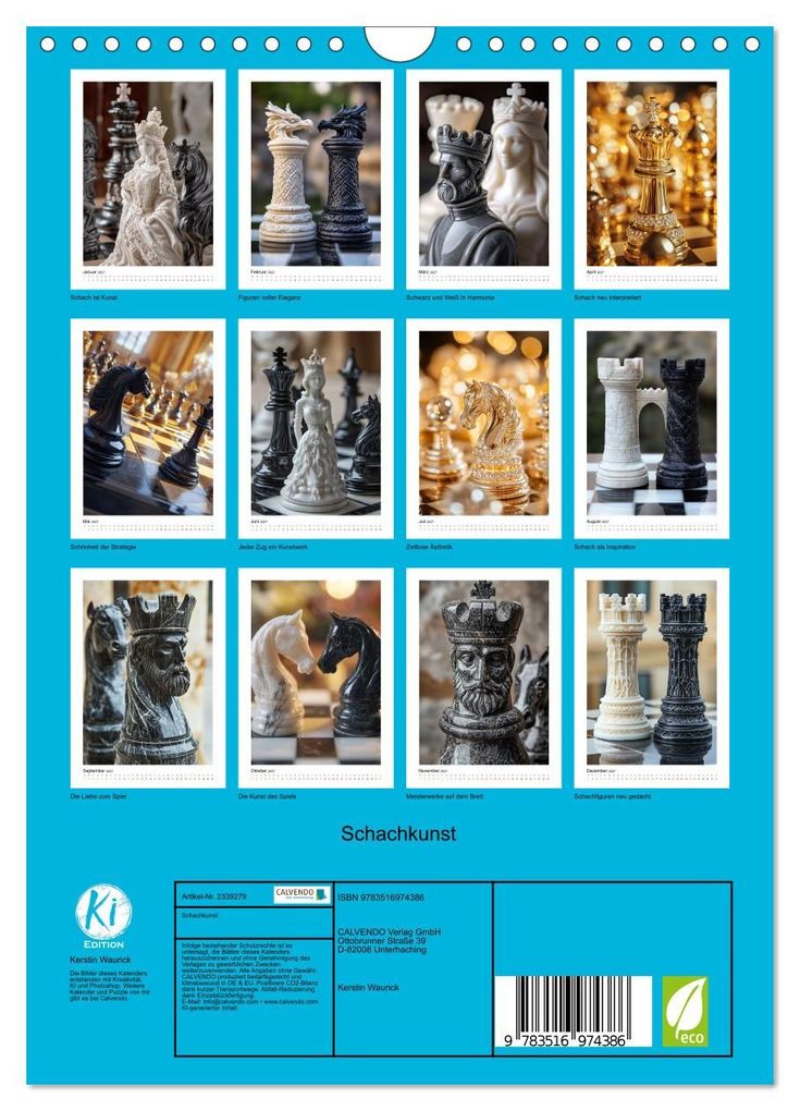 Weitere Ansicht: Schachkunst (Wandkalender 2027 DIN A4 hoch), CALVENDO Monatskalender | Kerstin Waurick, Calvendo