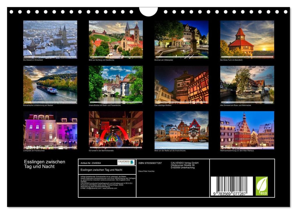Weitere Ansicht: Esslingen zwischen Tag und Nacht (Wandkalender 2027 DIN A4 quer), CALVENDO Monatskalender | Klaus-Peter Huschka, Calvendo