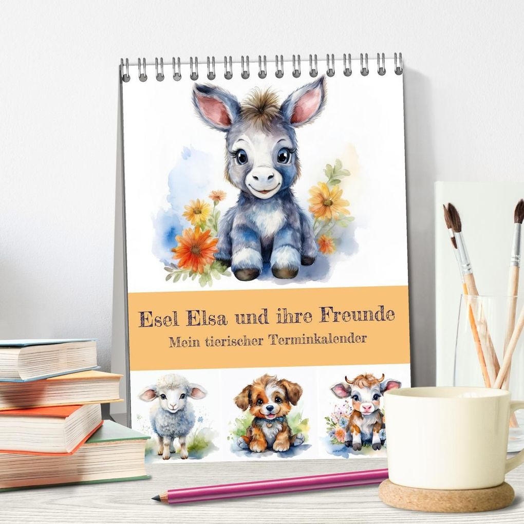 Weitere Ansicht: Esel Elsa und ihre Freunde - Mein tierischer Terminkalender (Tischkalender 2027 DIN A5 hoch), CALVENDO Monatskalender | Stephanie Kohrt, Calvendo