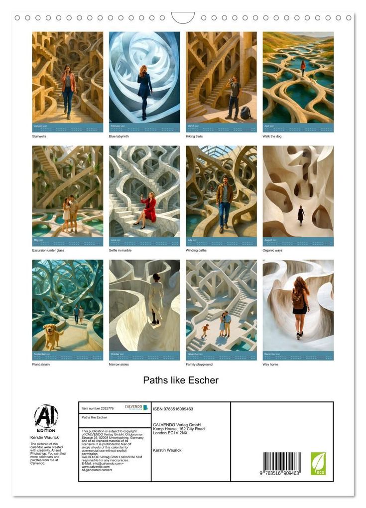 Weitere Ansicht: Paths like Escher (Wall Calendar 2027 DIN A3 portrait), CALVENDO 12 Month Wall Calendar | Kerstin Waurick, Calvendo