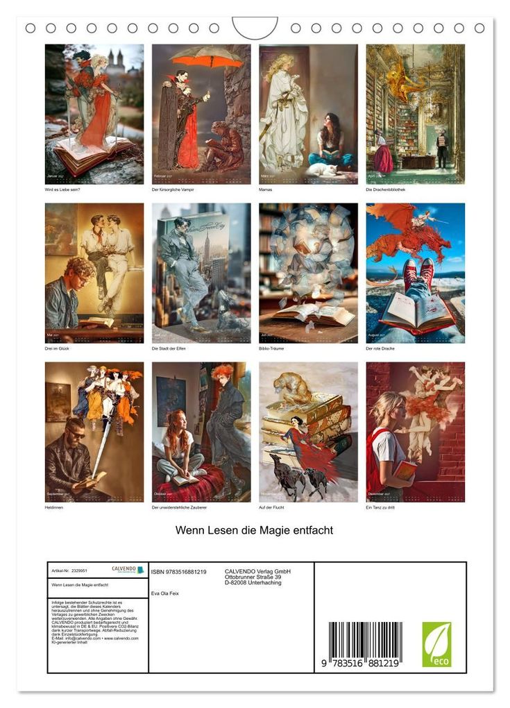Weitere Ansicht: Wenn Lesen die Magie entfacht (Wandkalender 2027 DIN A4 hoch), CALVENDO Monatskalender | Eva Ola Feix, Calvendo