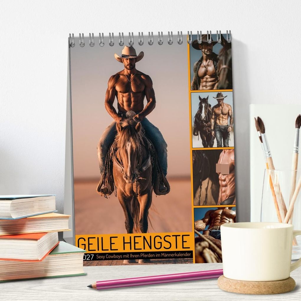 Weitere Ansicht: GEILE HENGSTE - Sexy Cowboys mit Ihren Pferden im Männerkalender (Tischkalender 2027 DIN A5 hoch), CALVENDO Monatskalender | MB - Fotografie, Calvendo