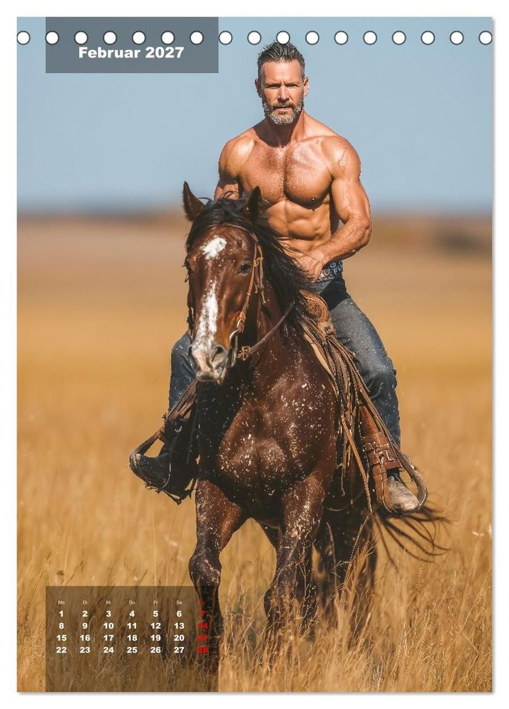 Weitere Ansicht: GEILE HENGSTE - Sexy Cowboys mit Ihren Pferden im Männerkalender (Tischkalender 2027 DIN A5 hoch), CALVENDO Monatskalender | MB - Fotografie, Calvendo