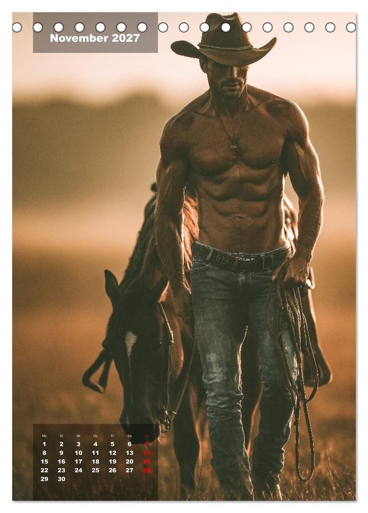 Weitere Ansicht: GEILE HENGSTE - Sexy Cowboys mit Ihren Pferden im Männerkalender (Tischkalender 2027 DIN A5 hoch), CALVENDO Monatskalender | MB - Fotografie, Calvendo