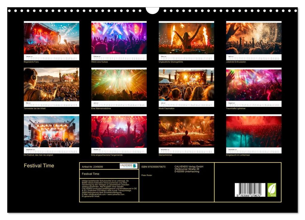 Weitere Ansicht: Festival Time (Wandkalender 2027 DIN A3 quer), CALVENDO Monatskalender | Peter Roder, Calvendo
