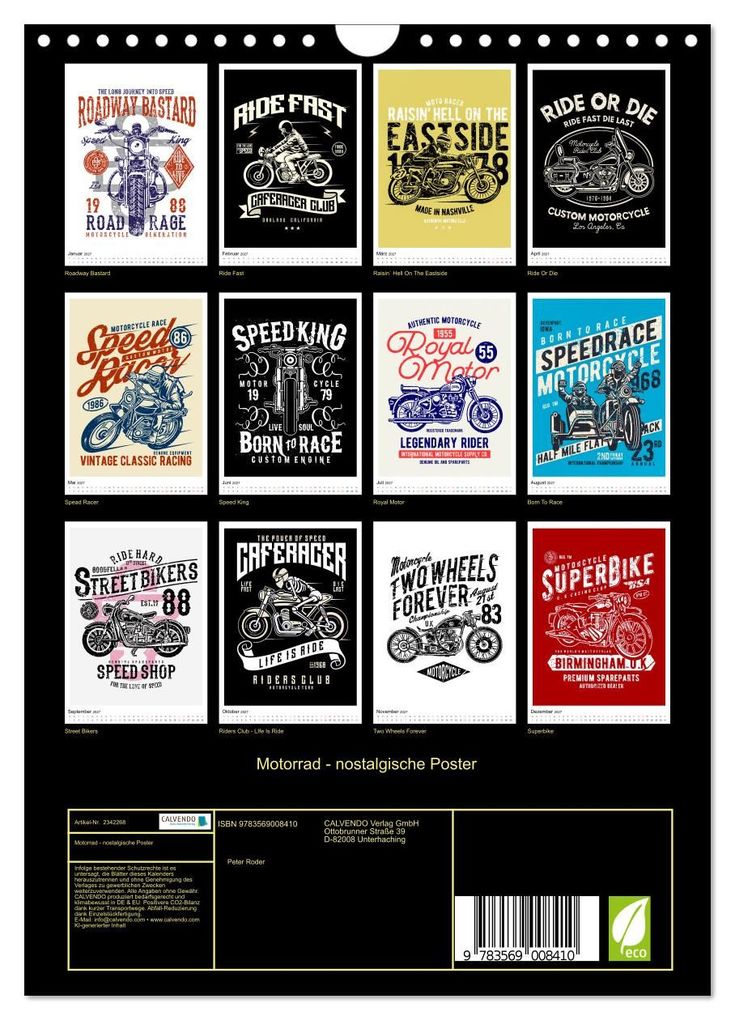 Weitere Ansicht: Motorrad - nostalgische Poster (Wandkalender 2027 DIN A4 hoch), CALVENDO Monatskalender | Peter Roder, Calvendo