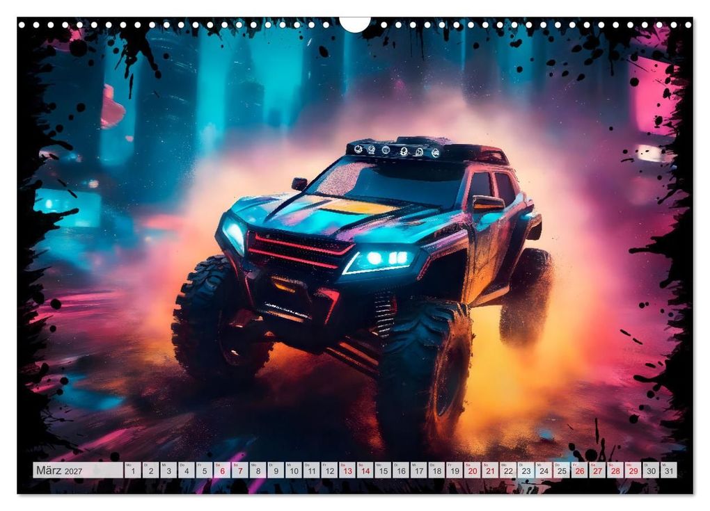 Weitere Ansicht: Coole KI-generierte OFF-ROAD-WAGEN (Wandkalender 2027 DIN A3 quer), CALVENDO Monatskalender | Melanie Viola, Calvendo