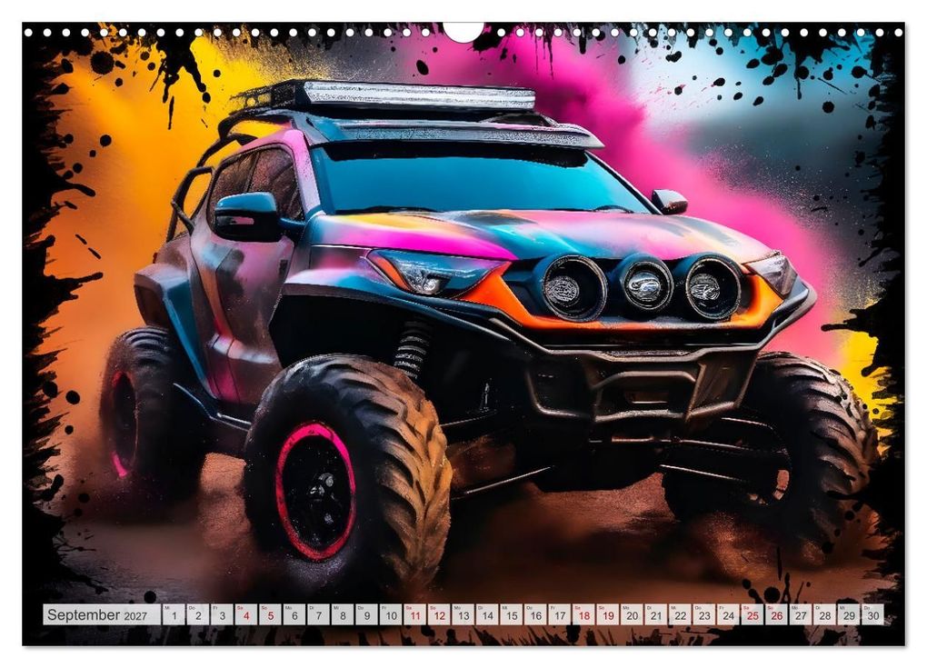 Weitere Ansicht: Coole KI-generierte OFF-ROAD-WAGEN (Wandkalender 2027 DIN A3 quer), CALVENDO Monatskalender | Melanie Viola, Calvendo