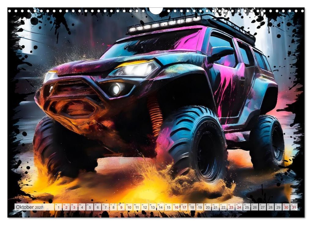 Weitere Ansicht: Coole KI-generierte OFF-ROAD-WAGEN (Wandkalender 2027 DIN A3 quer), CALVENDO Monatskalender | Melanie Viola, Calvendo