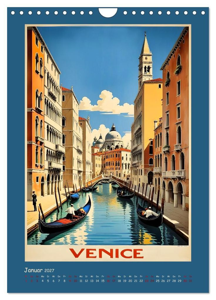 Weitere Ansicht: City Travel Poster - nostalgische Städtereise um die Welt (Wandkalender 2027 DIN A4 hoch), CALVENDO Monatskalender | Renate Utz, Calvendo