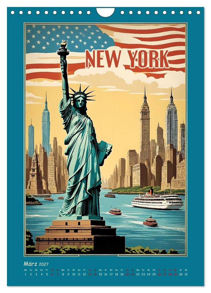 Weitere Ansicht: City Travel Poster - nostalgische Städtereise um die Welt (Wandkalender 2027 DIN A4 hoch), CALVENDO Monatskalender | Renate Utz, Calvendo
