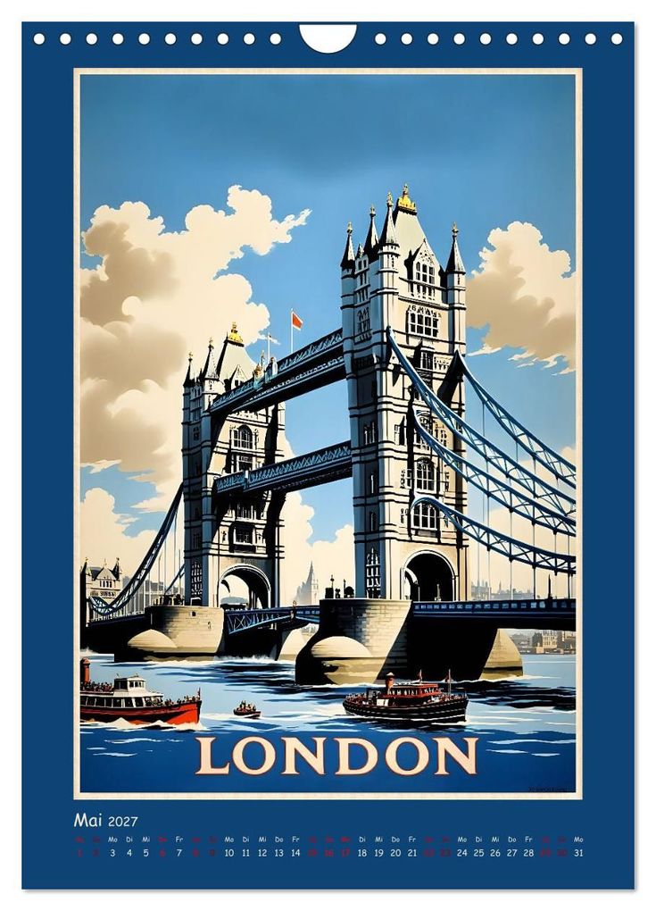 Weitere Ansicht: City Travel Poster - nostalgische Städtereise um die Welt (Wandkalender 2027 DIN A4 hoch), CALVENDO Monatskalender | Renate Utz, Calvendo