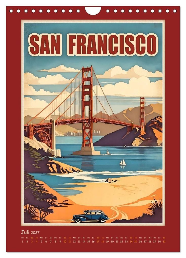 Weitere Ansicht: City Travel Poster - nostalgische Städtereise um die Welt (Wandkalender 2027 DIN A4 hoch), CALVENDO Monatskalender | Renate Utz, Calvendo