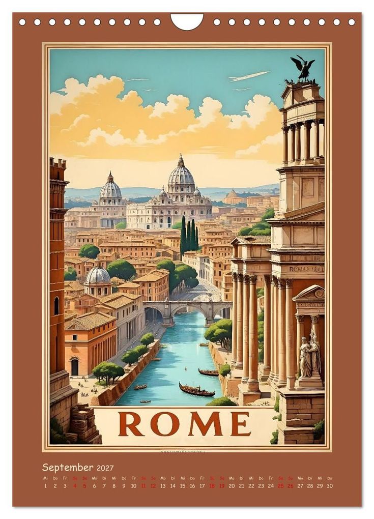 Weitere Ansicht: City Travel Poster - nostalgische Städtereise um die Welt (Wandkalender 2027 DIN A4 hoch), CALVENDO Monatskalender | Renate Utz, Calvendo