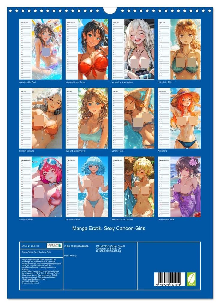 Weitere Ansicht: Manga Erotik. Sexy Cartoon-Girls (Wandkalender 2027 DIN A3 hoch), CALVENDO Monatskalender | Rose Hurley, Calvendo