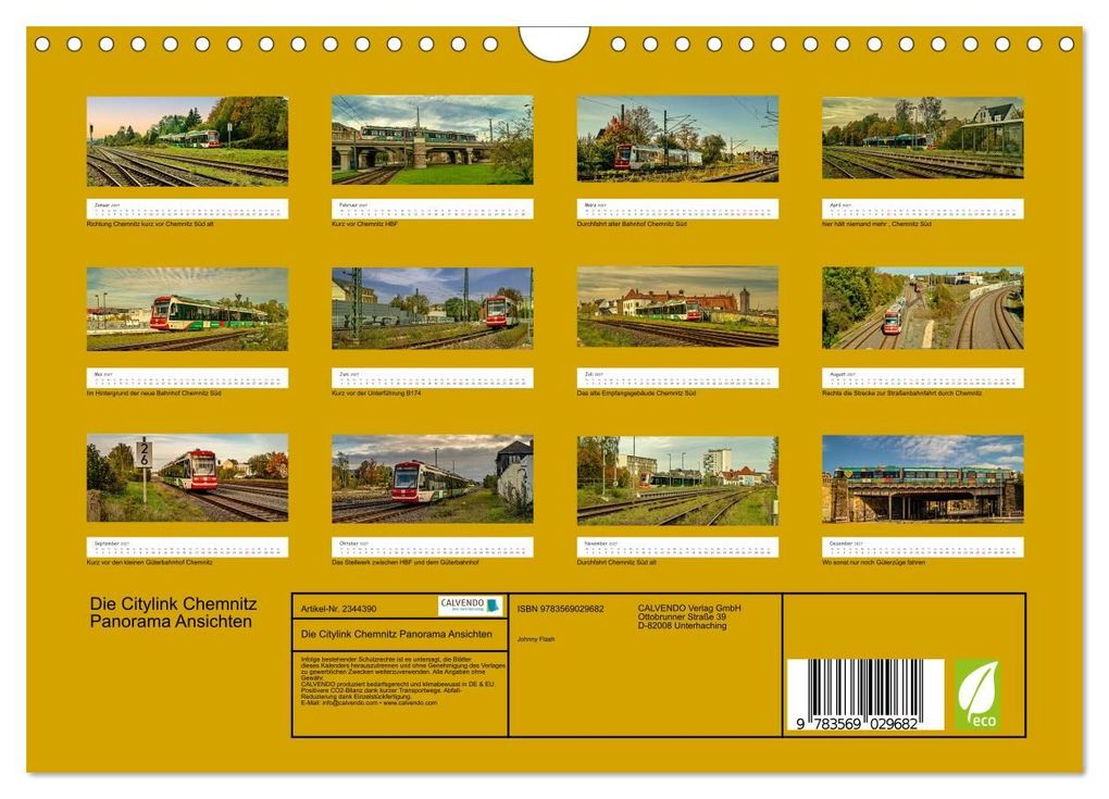 Weitere Ansicht: Die Citylink Chemnitz Panorama Ansichten (Wandkalender 2027 DIN A4 quer), CALVENDO Monatskalender | Johnny Flash, Calvendo