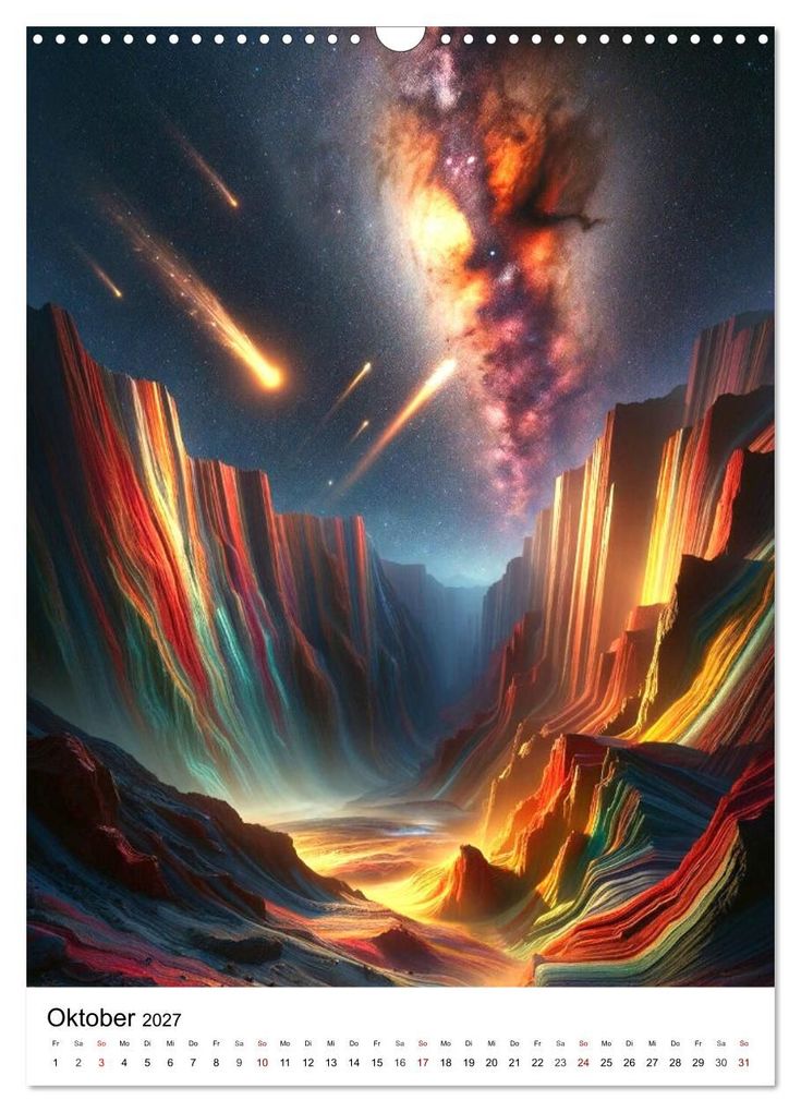 Weitere Ansicht: Astronomie Visionen - Ein von KI erschaffenes Panorama des Kosmos (Wandkalender 2027 DIN A3 hoch), CALVENDO Monatskalender | Marco Warstat, Calvendo