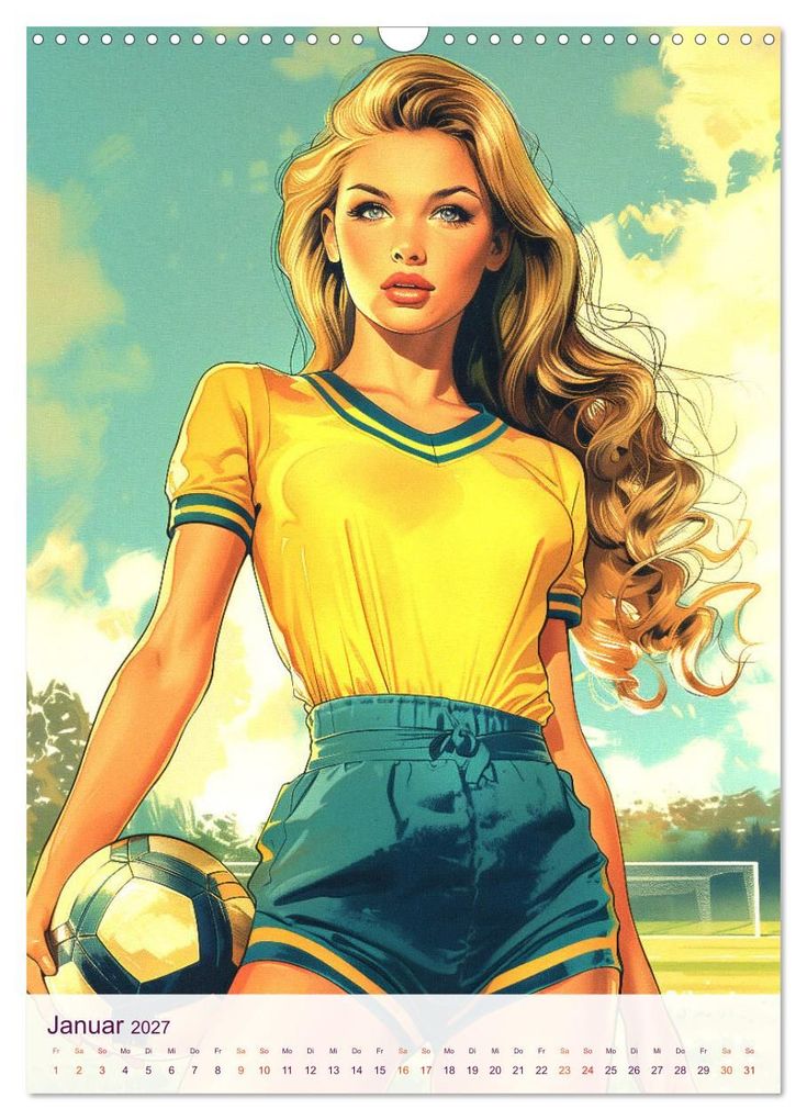 Weitere Ansicht: Frauenfußball - Old School Poster Style (Wandkalender 2027 DIN A3 hoch), CALVENDO Monatskalender | Val Thoermer, Calvendo