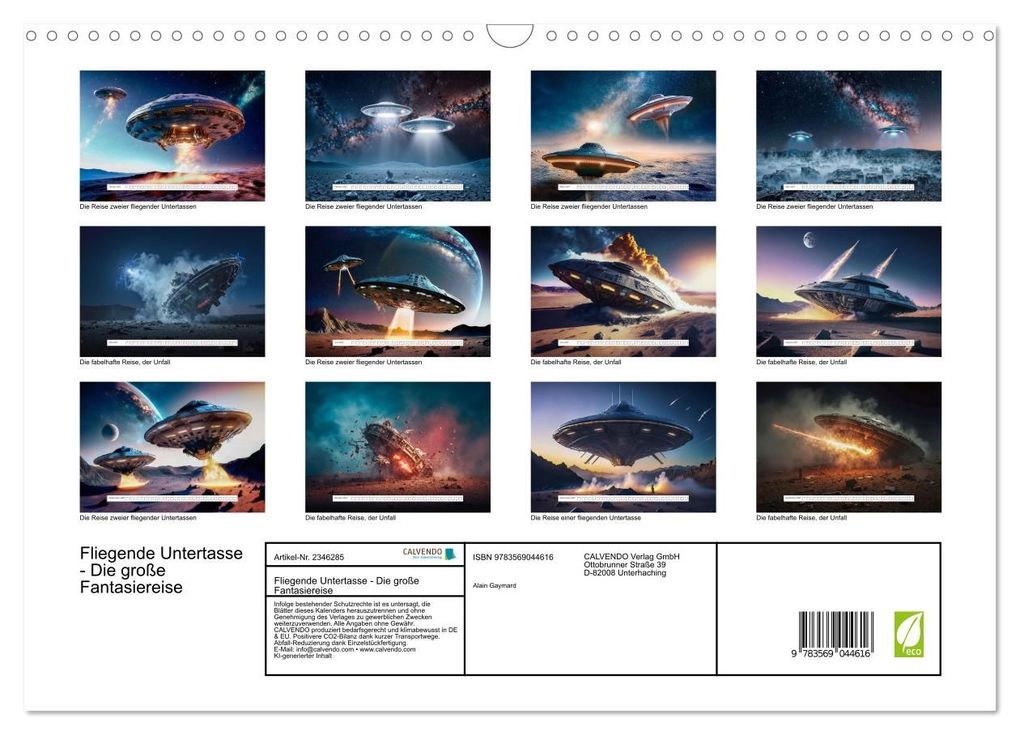 Weitere Ansicht: Fliegende Untertasse - Die große Fantasiereise (Wandkalender 2027 DIN A3 quer), CALVENDO Monatskalender | Alain Gaymard