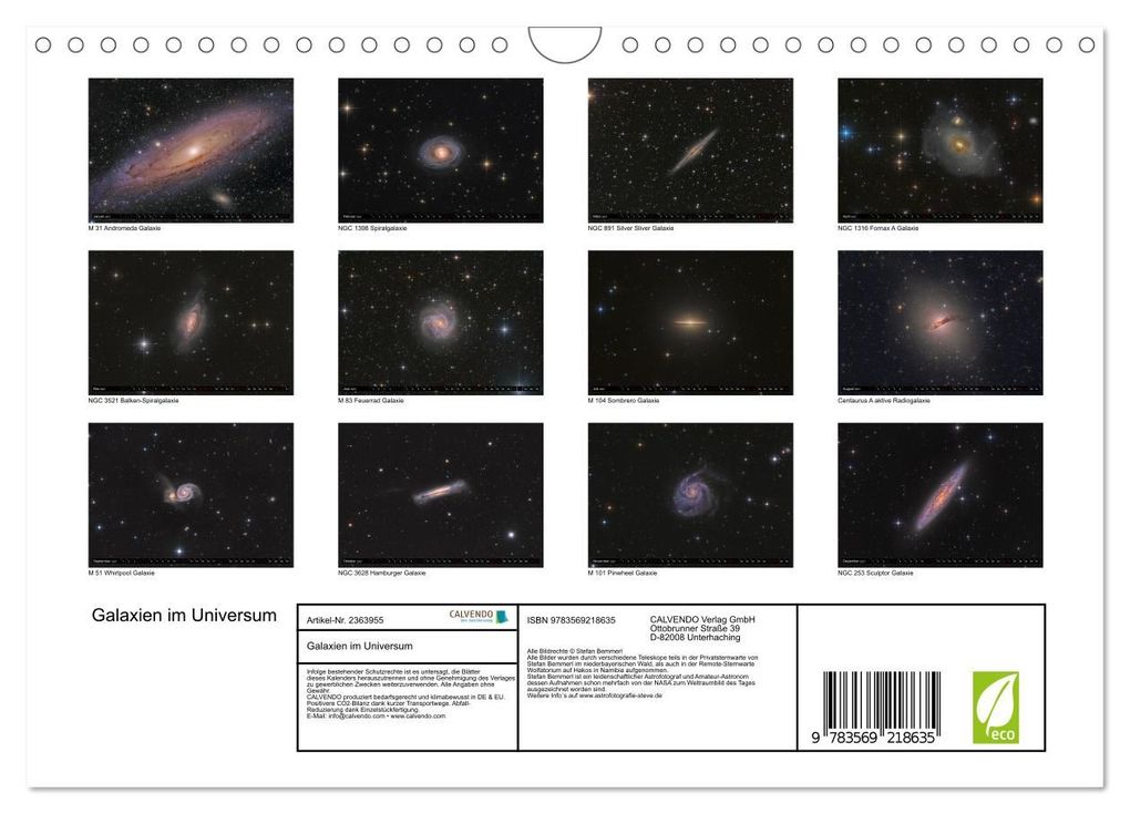 Weitere Ansicht: Galaxien im Universum (Wandkalender 2027 DIN A4 quer), CALVENDO Monatskalender | Stefan Bemmerl