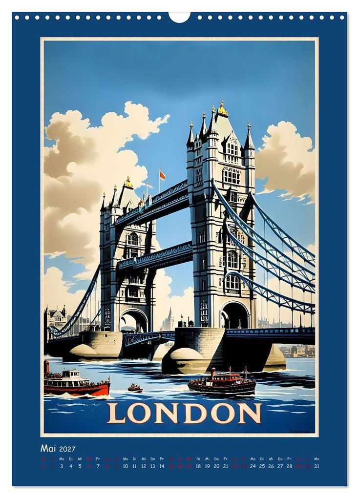 Weitere Ansicht: City Travel Poster - nostalgische Städtereise um die Welt (Wandkalender 2027 DIN A3 hoch), CALVENDO Monatskalender | Renate Utz, Calvendo