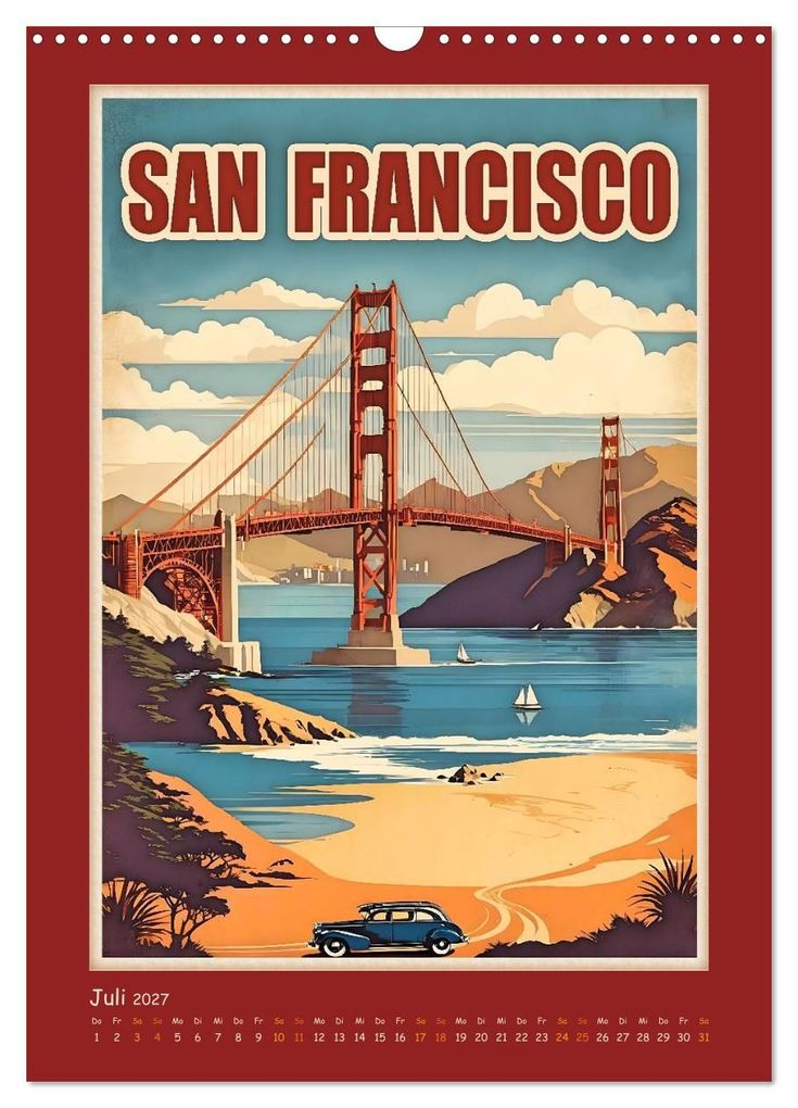Weitere Ansicht: City Travel Poster - nostalgische Städtereise um die Welt (Wandkalender 2027 DIN A3 hoch), CALVENDO Monatskalender | Renate Utz, Calvendo