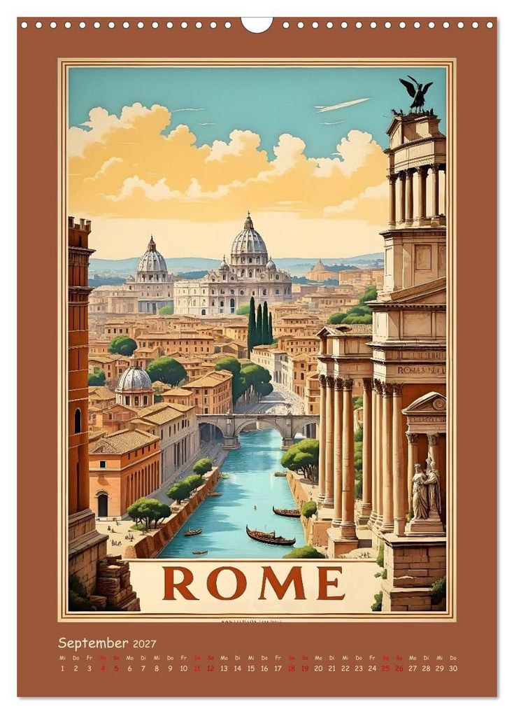 Weitere Ansicht: City Travel Poster - nostalgische Städtereise um die Welt (Wandkalender 2027 DIN A3 hoch), CALVENDO Monatskalender | Renate Utz, Calvendo