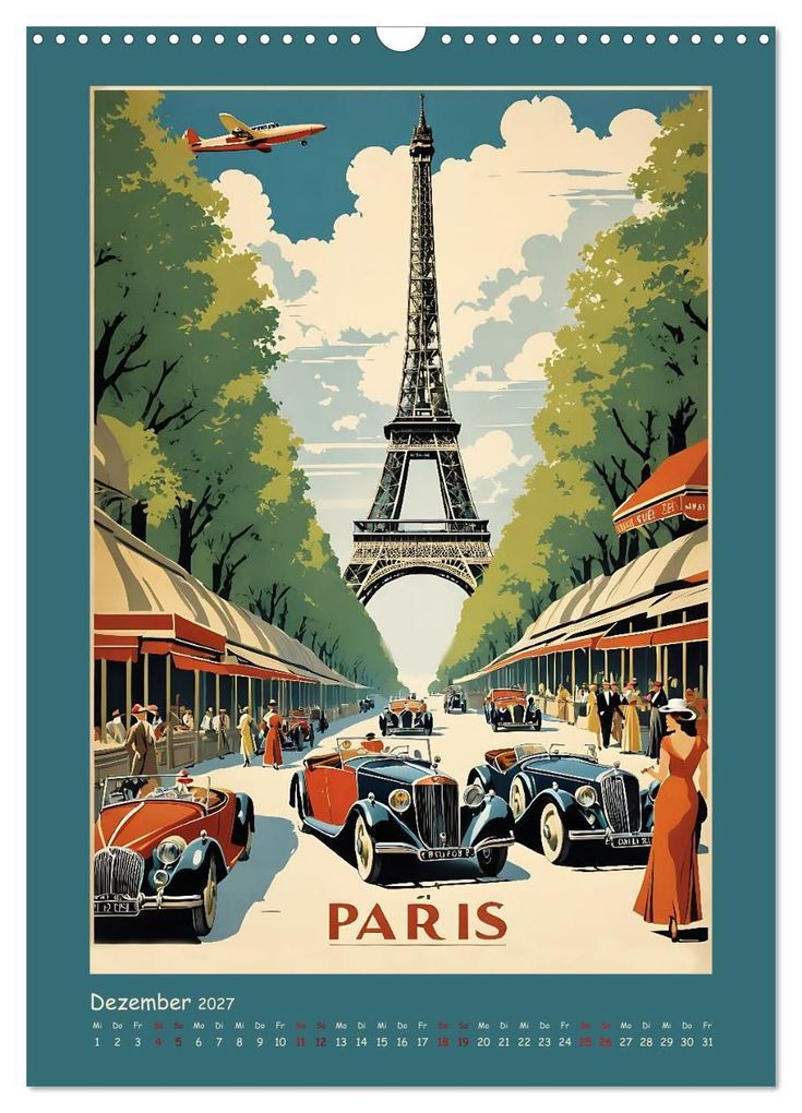 Weitere Ansicht: City Travel Poster - nostalgische Städtereise um die Welt (Wandkalender 2027 DIN A3 hoch), CALVENDO Monatskalender | Renate Utz, Calvendo