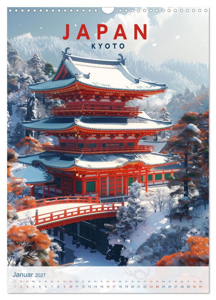 Weitere Ansicht: Japan - Old School Poster Style (Wandkalender 2027 DIN A3 hoch), CALVENDO Monatskalender | Val Thoermer, Calvendo
