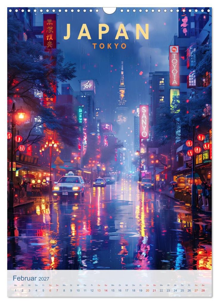 Weitere Ansicht: Japan - Old School Poster Style (Wandkalender 2027 DIN A3 hoch), CALVENDO Monatskalender | Val Thoermer, Calvendo