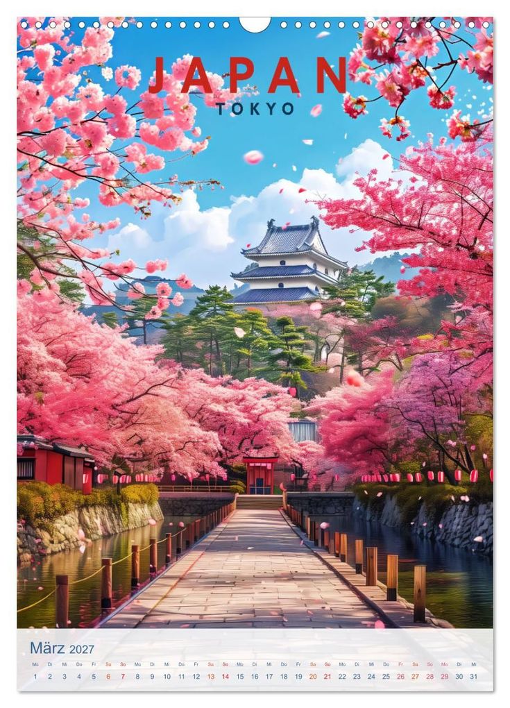 Weitere Ansicht: Japan - Old School Poster Style (Wandkalender 2027 DIN A3 hoch), CALVENDO Monatskalender | Val Thoermer, Calvendo