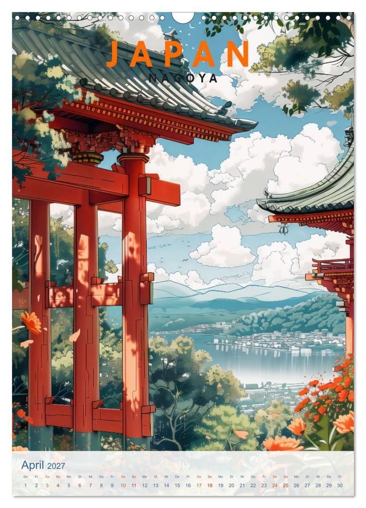 Weitere Ansicht: Japan - Old School Poster Style (Wandkalender 2027 DIN A3 hoch), CALVENDO Monatskalender | Val Thoermer, Calvendo