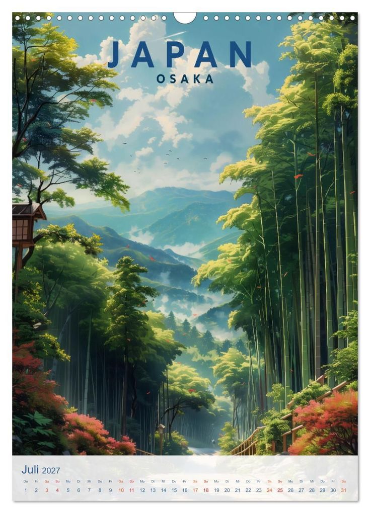 Weitere Ansicht: Japan - Old School Poster Style (Wandkalender 2027 DIN A3 hoch), CALVENDO Monatskalender | Val Thoermer, Calvendo