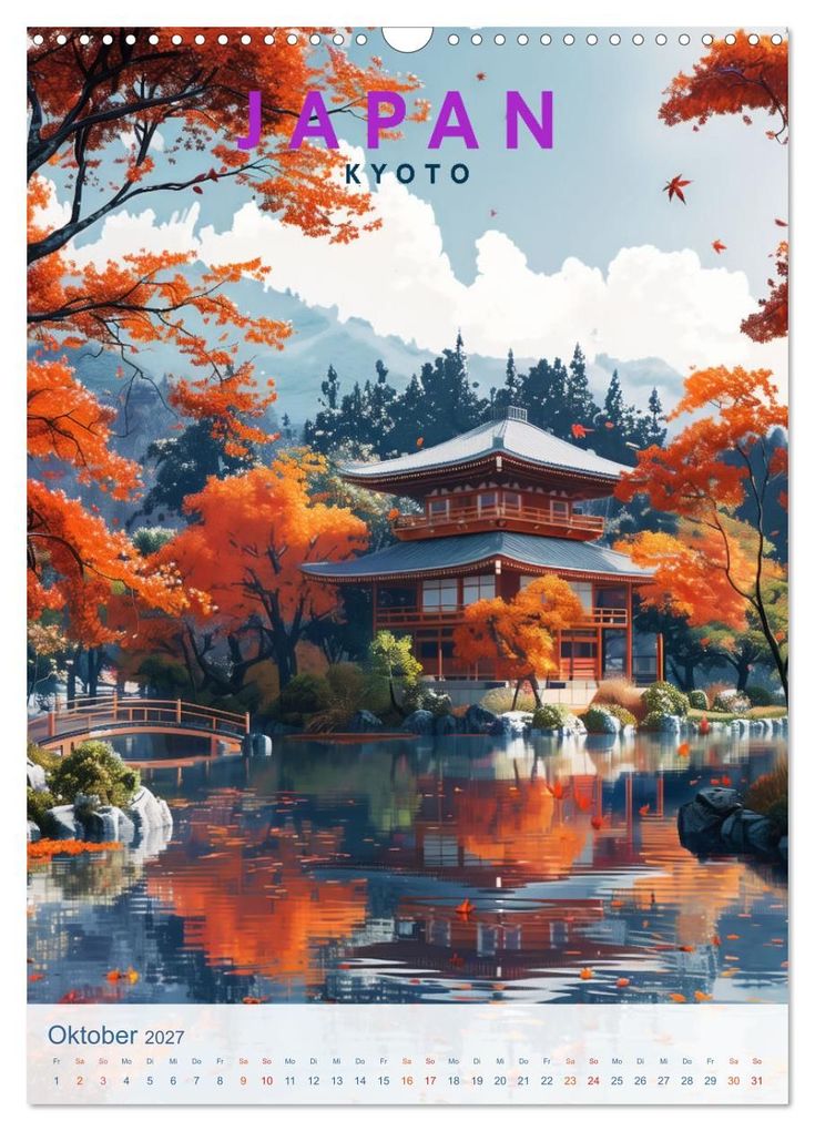 Weitere Ansicht: Japan - Old School Poster Style (Wandkalender 2027 DIN A3 hoch), CALVENDO Monatskalender | Val Thoermer, Calvendo