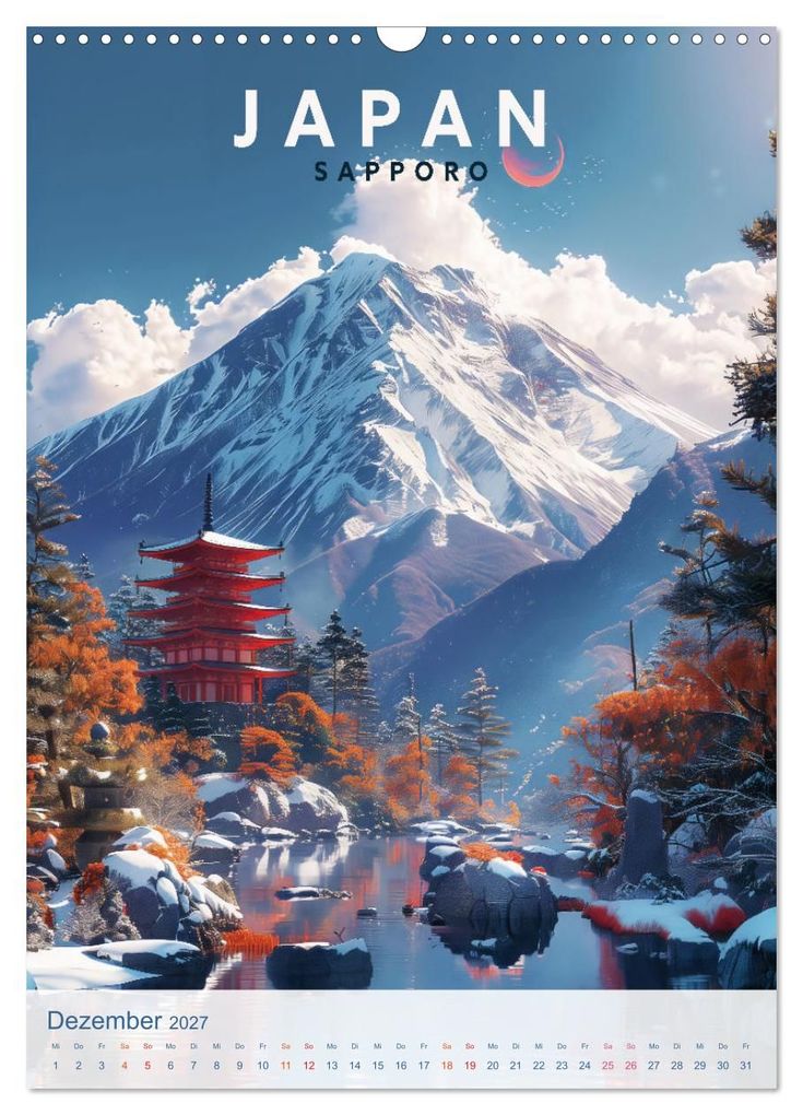 Weitere Ansicht: Japan - Old School Poster Style (Wandkalender 2027 DIN A3 hoch), CALVENDO Monatskalender | Val Thoermer, Calvendo
