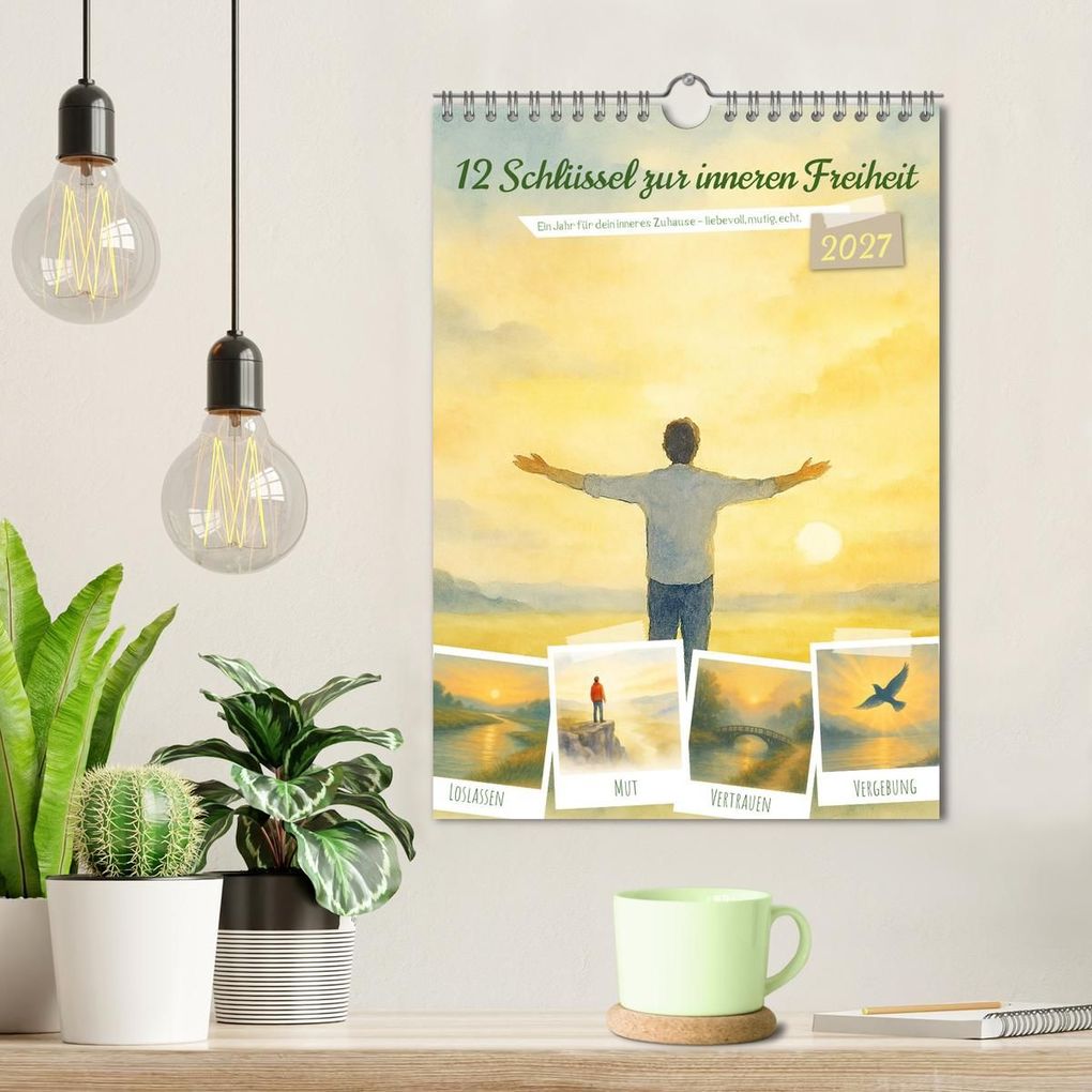 Weitere Ansicht: 12 Schlüssel zur inneren Freiheit - Ein Jahr für dein inneres Zuhause - liebevoll, mutig, echt. (Wandkalender 2027 DIN A4 hoch), CALVENDO Monatskalender | Fred Schimak, Calvendo