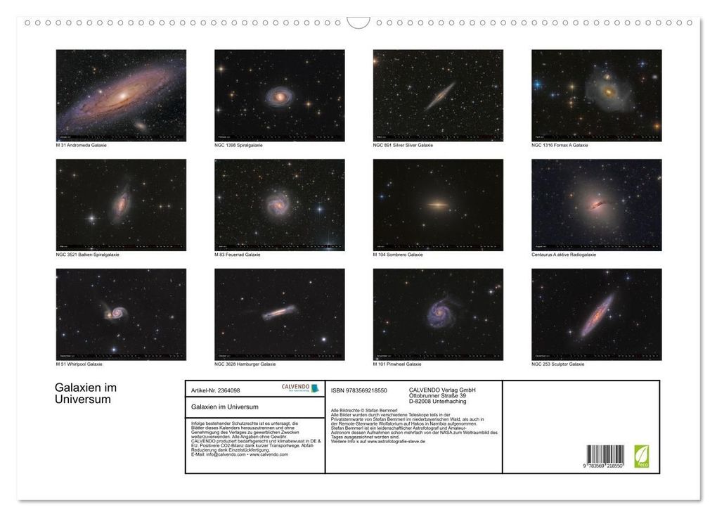 Weitere Ansicht: Galaxien im Universum (Wandkalender 2027 DIN A2 quer), CALVENDO Monatskalender | Stefan Bemmerl
