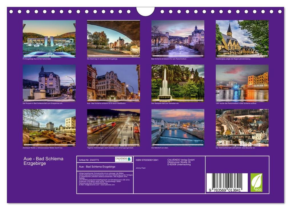 Weitere Ansicht: Aue - Bad Schlema Erzgebirge (Wandkalender 2027 DIN A4 quer), CALVENDO Monatskalender | Johnny Flash, Calvendo