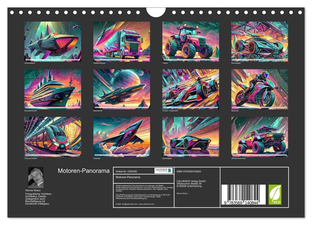 Weitere Ansicht: Motoren-Panorama (Wandkalender 2027 DIN A4 quer), CALVENDO Monatskalender | Werner Braun, Calvendo