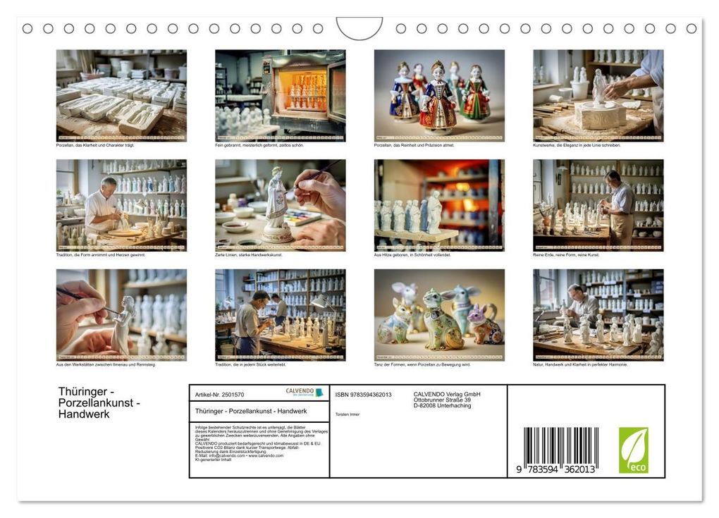 Weitere Ansicht: Thüringer - Porzellankunst - Handwerk (Wandkalender 2027 DIN A4 quer), CALVENDO Monatskalender | Torsten Irmer, Calvendo