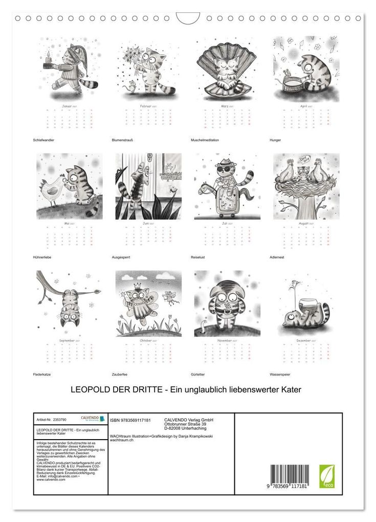 Weitere Ansicht: LEOPOLD DER DRITTE - Ein unglaublich liebenswerter Kater (Wandkalender 2027 DIN A3 hoch), CALVENDO Monatskalender | Danja Krampikowski, Calvendo